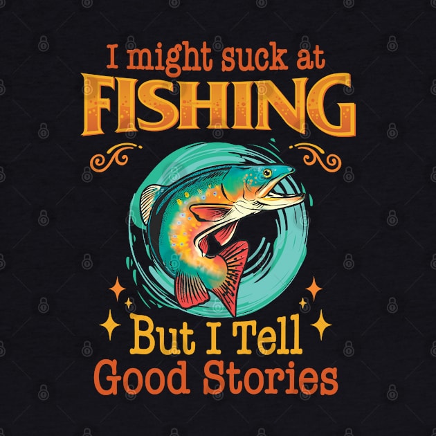 I might suck at fishing, but I tell good stories - Fishing by Graphic Duster